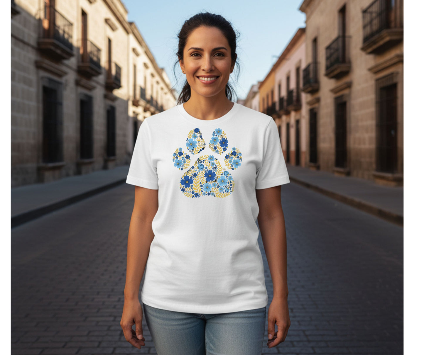 Blue and Yellow Flower Paw