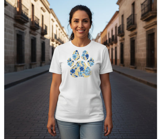 Blue and Yellow Flower Paw