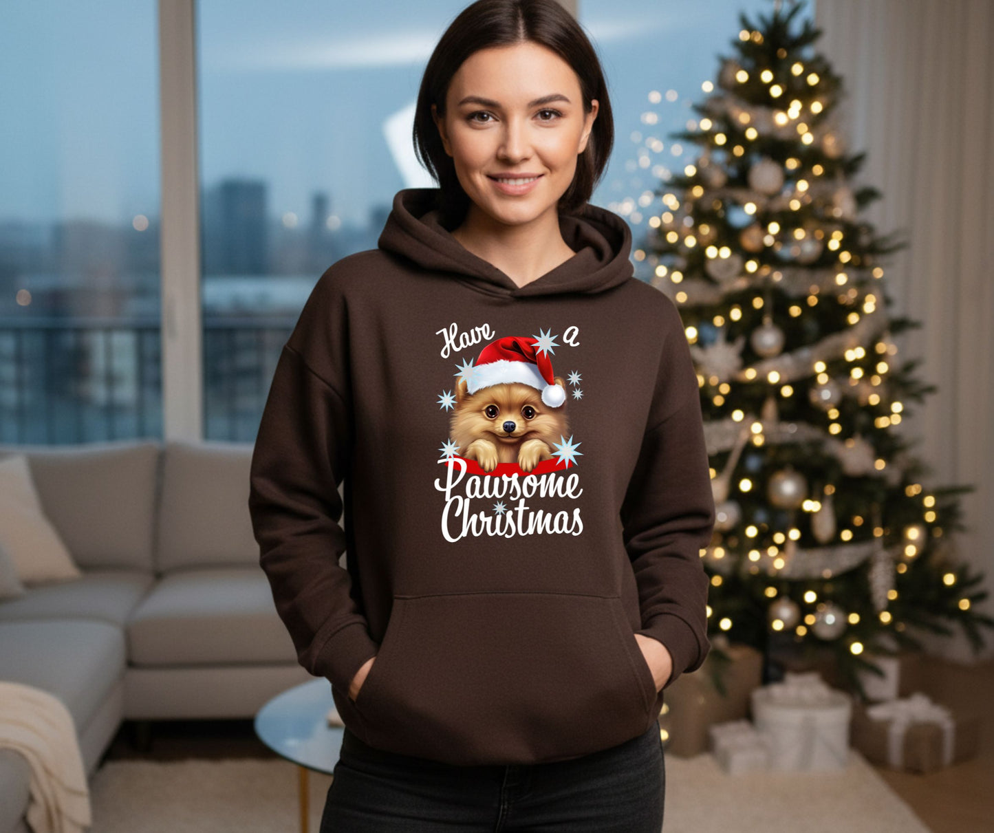 Pawsome Christmas unisex hoodie