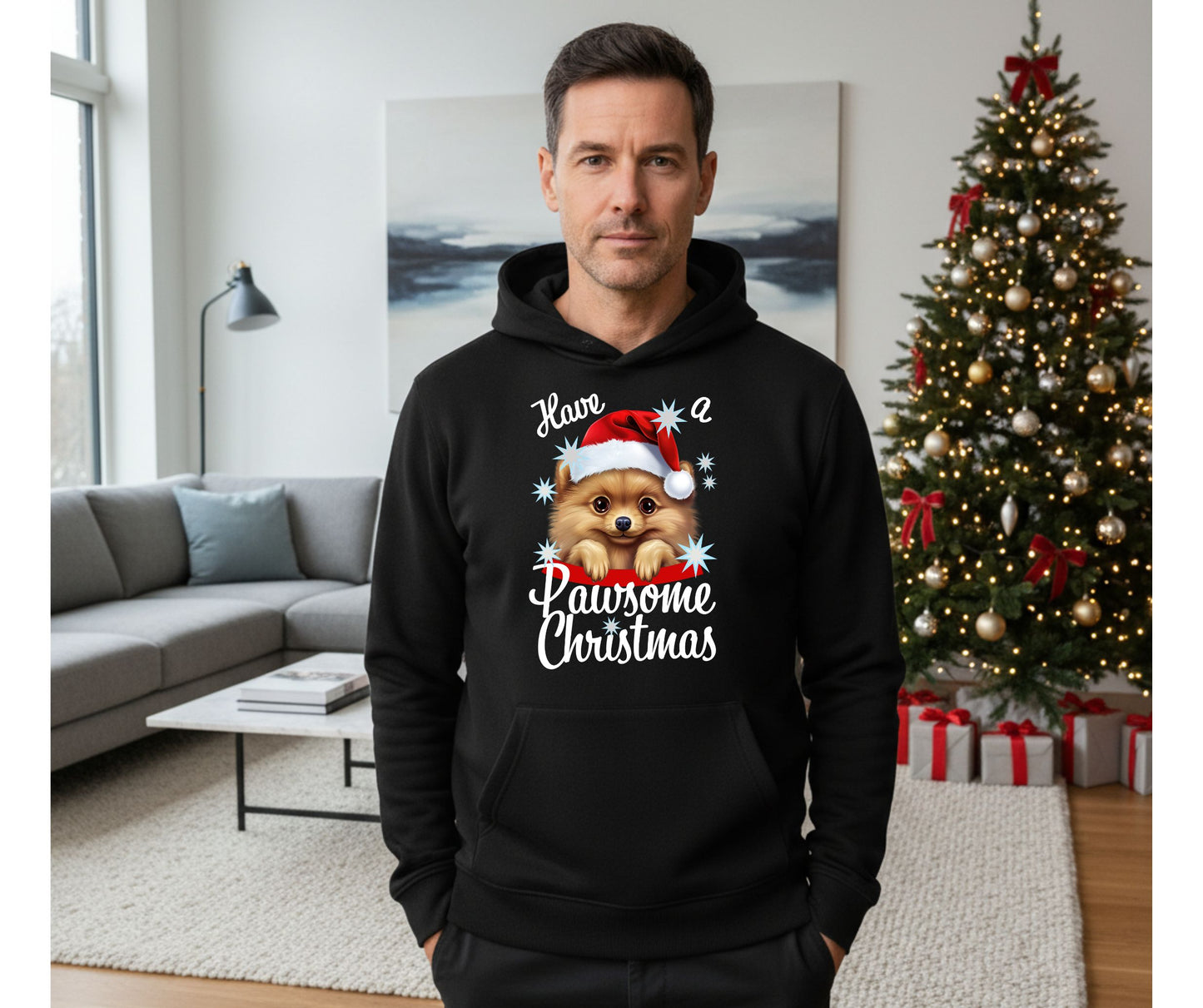 Pawsome Christmas unisex hoodie