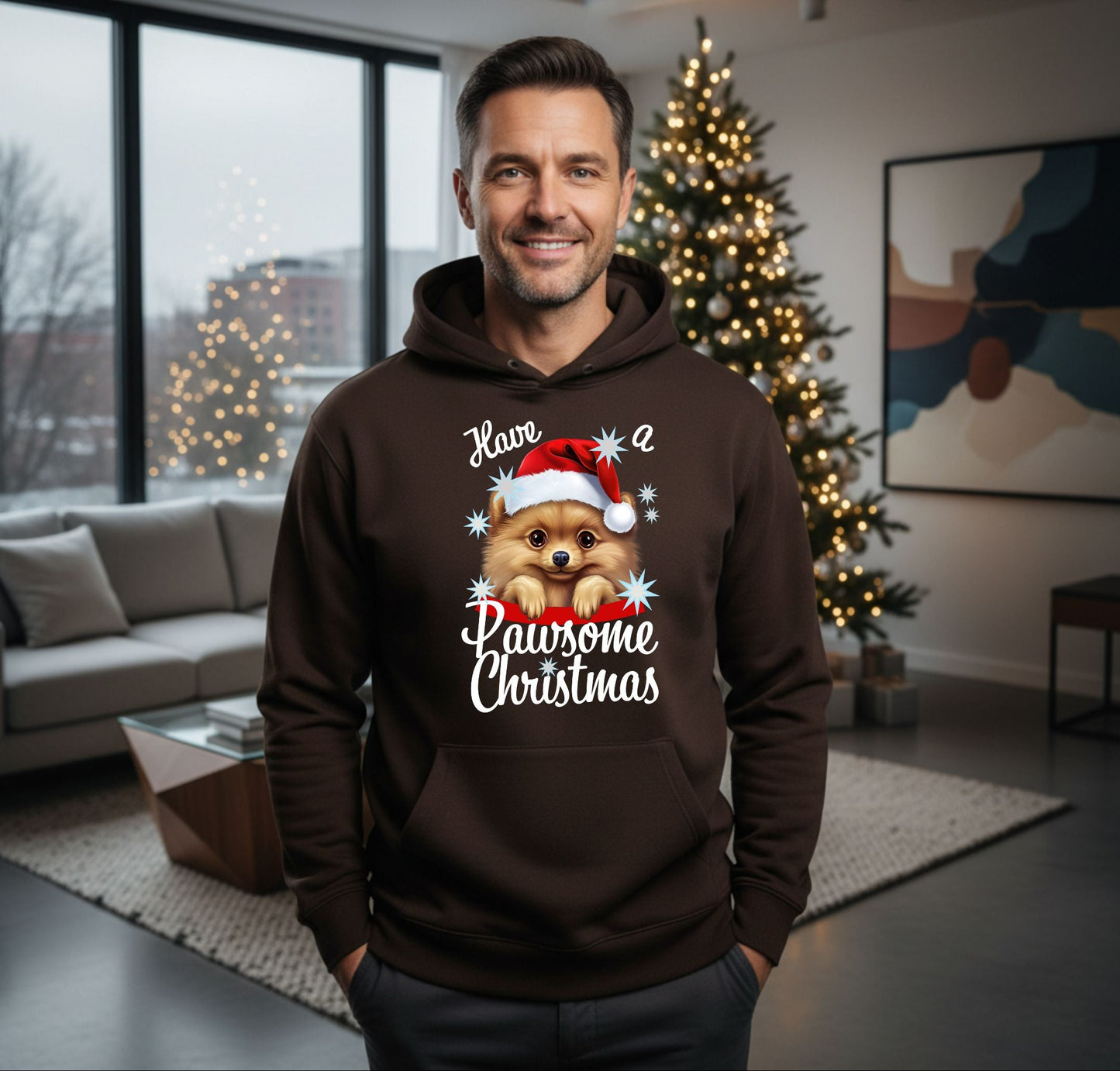 Pawsome Christmas unisex hoodie