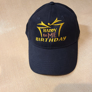 White 100% cotton Baseball Cap with happy Birtday