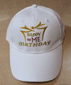 White 100% cotton Baseball Cap with happy Birtday