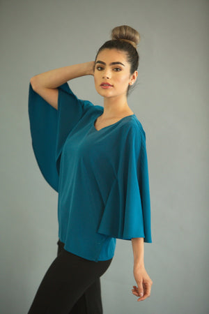 TURQUOISE BUTTERFLY BLOUSE