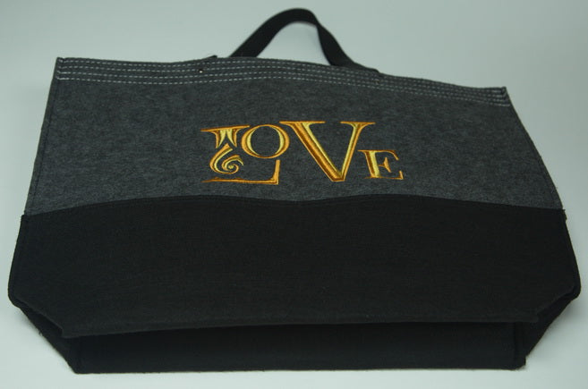 Big Felt Tote bag with embroidery LOVE