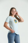 Embroidered unisex t-shirt with trident emblem
